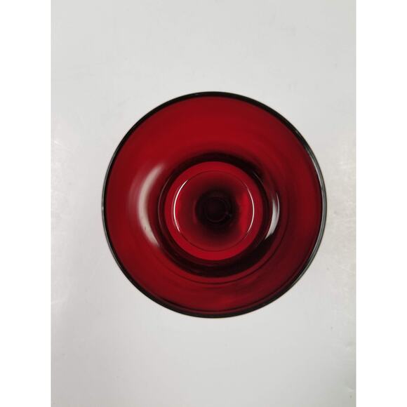 2 Vintage Luminarc Cavalier Goblets, Ruby Red Glass Clear Stem, Water Glasses - Picture 4 of 5